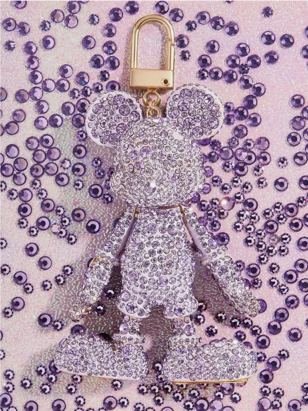 NWT Baublebar x Disney Mickey Mouse Bag Charm Keychain in Lilac Lavender